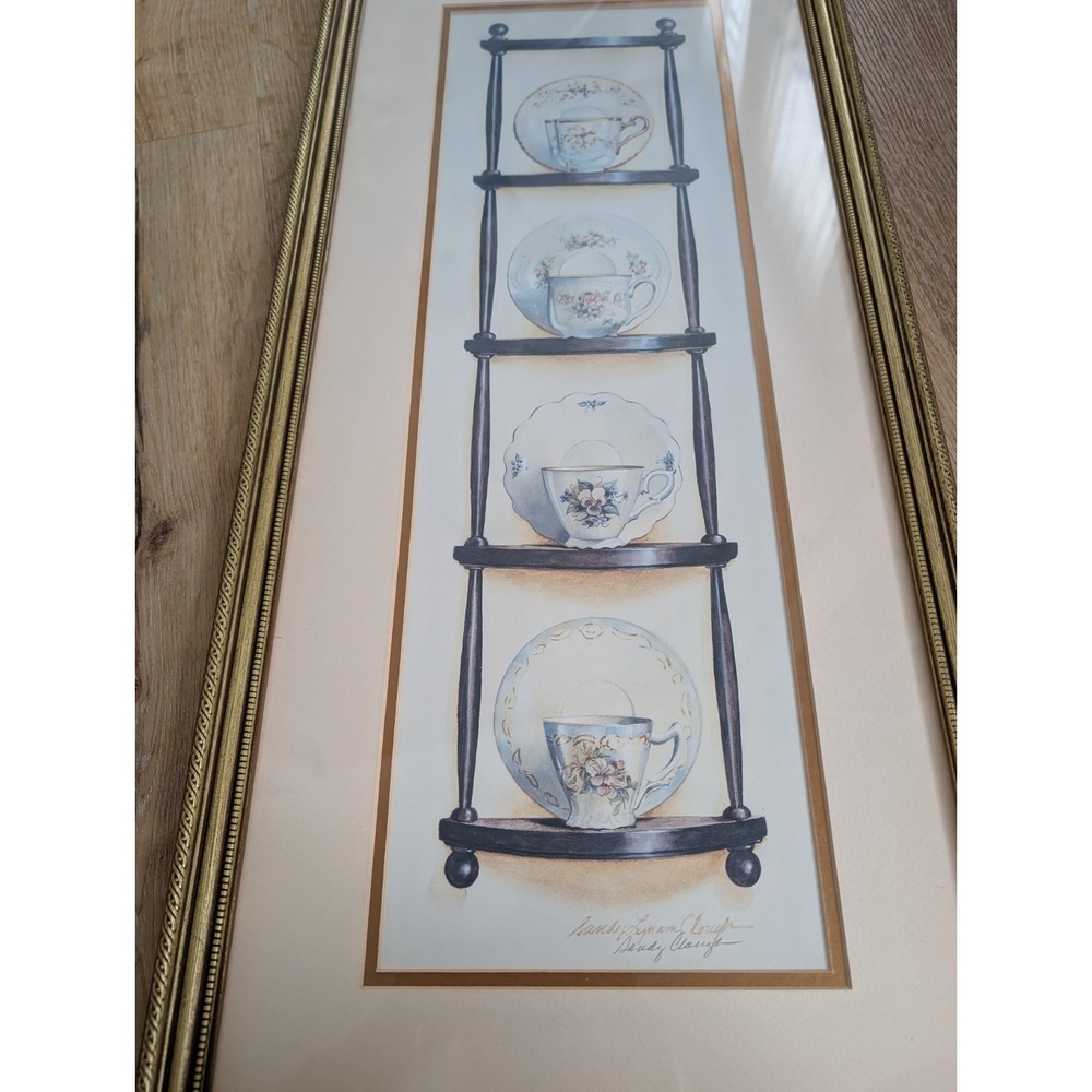 Tea Cups & Saucers Prints Signed by Sandy Lynam Clough‎ - Picture 2 of 13